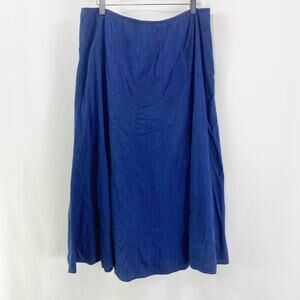 TALBOTS Blue Vintage Cotton Midi Tea Length A-Line Skirt